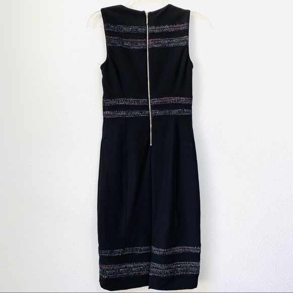 WHBM Body Perfecting Tweed Inset Sheath Dress Sz 0 - Picture 6 of 7